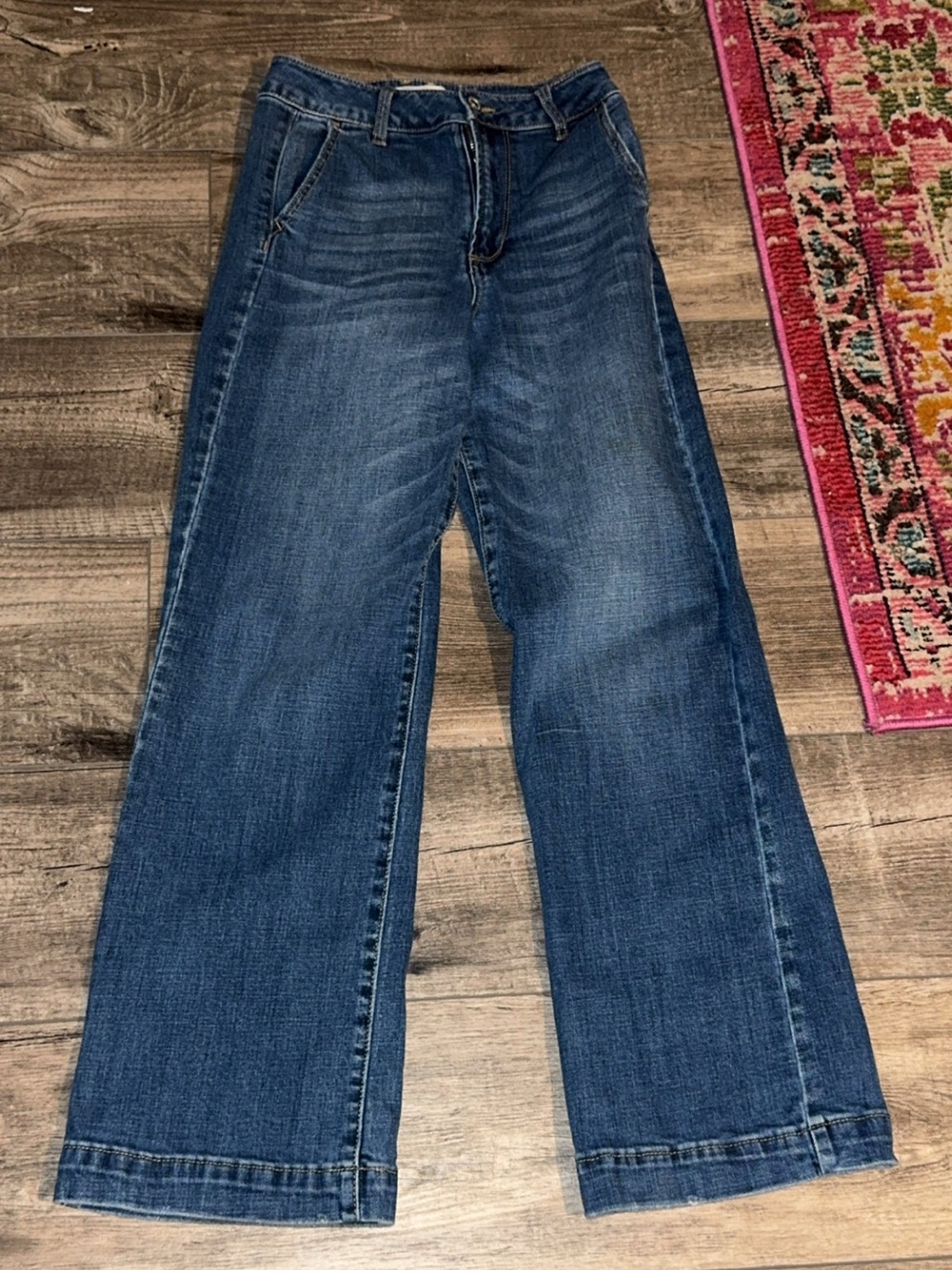 Kancan Women’s Wide Leg Blue Jeans